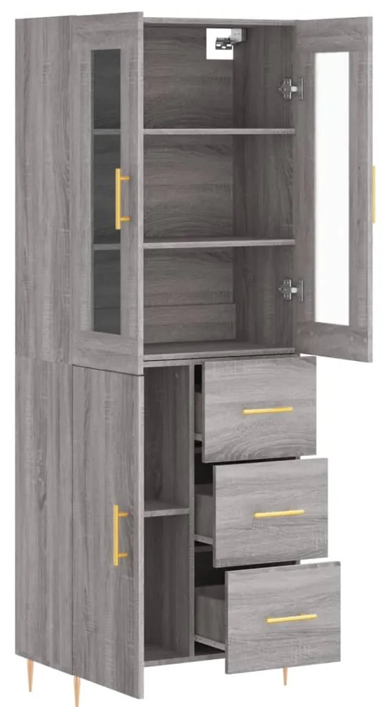 Armário alto 69,5x34x180 cm derivados de madeira sonoma cinza