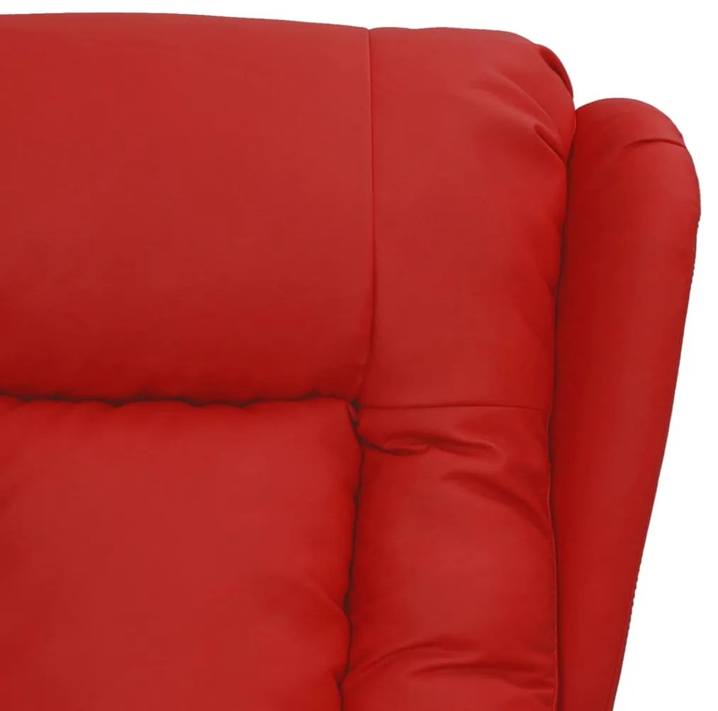 Poltrona elevatória couro artificial vermelho tinto
