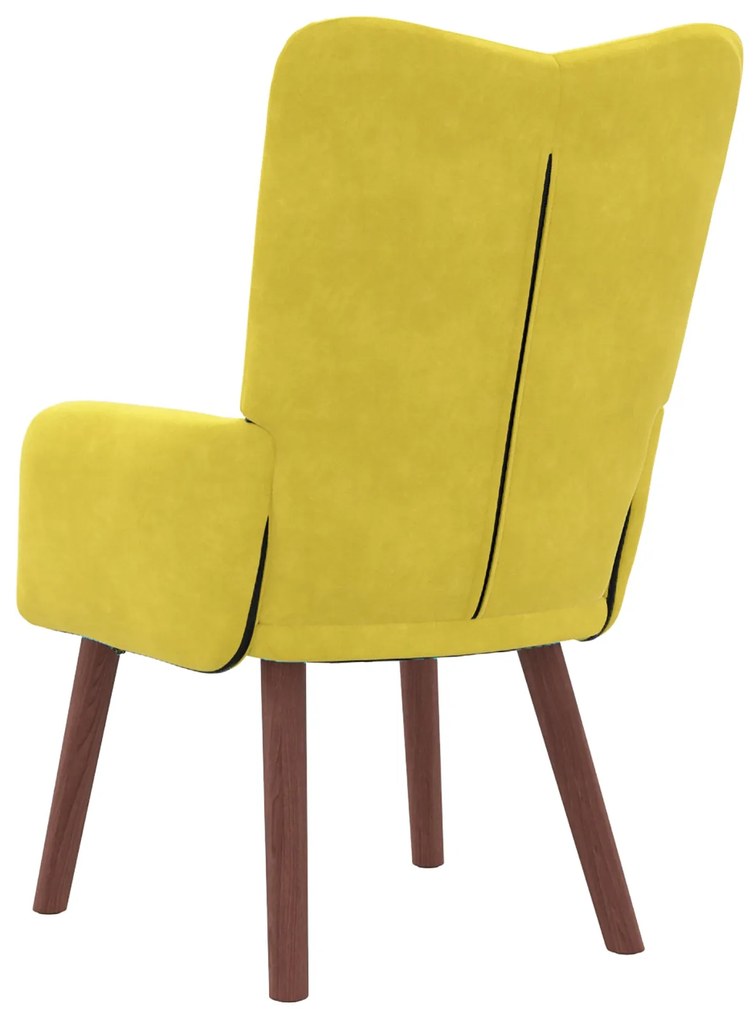 Cadeira Relaxante vidaXL Amarelo Veludo