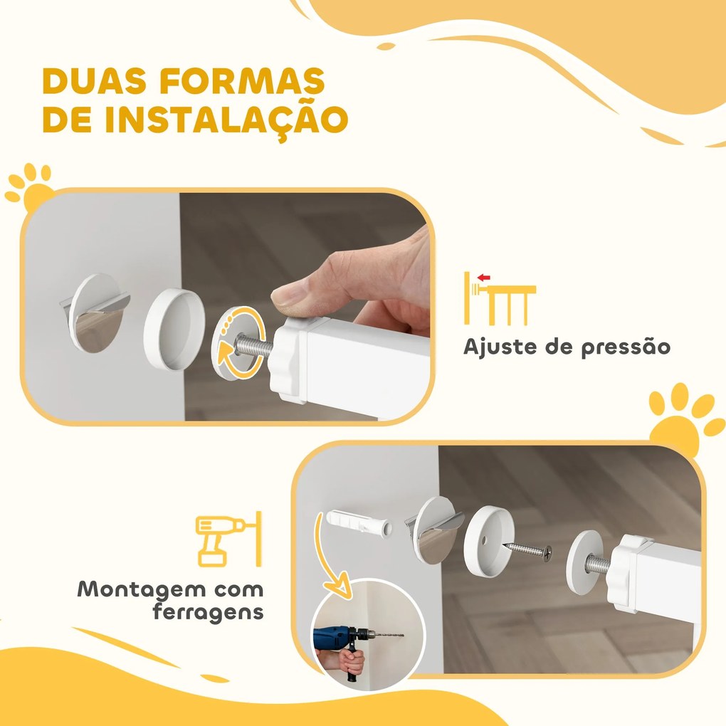 PawHut Barreira de Segurança para Cães Extensível 76-102 cm Barreira p