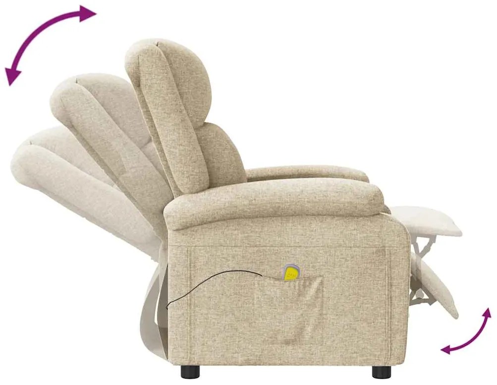 Poltrona de massagens tecido cor creme