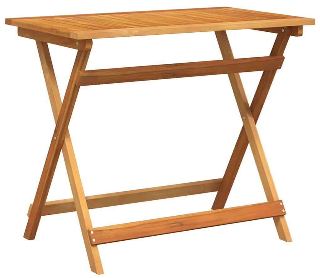 Mesa de Jardim Dobrável Retangular 100x55x75 cm Madeira Sólida de Acác