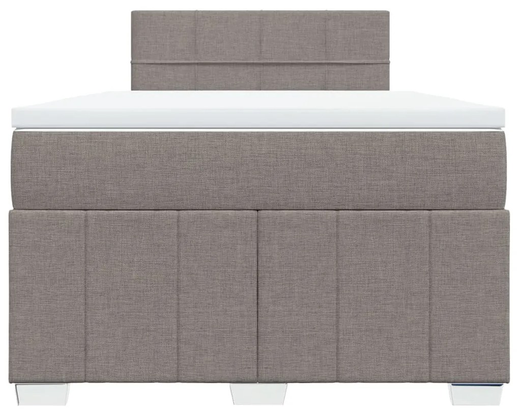 Cama boxspring c/ colchão 120x190cm tecido castanho-acinzentado