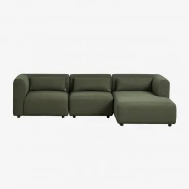 Sofá Modular Chaise Longue Direito De 3 Peças Fogler Tecido Pele De Borrego Amarelo Curri - Sklum