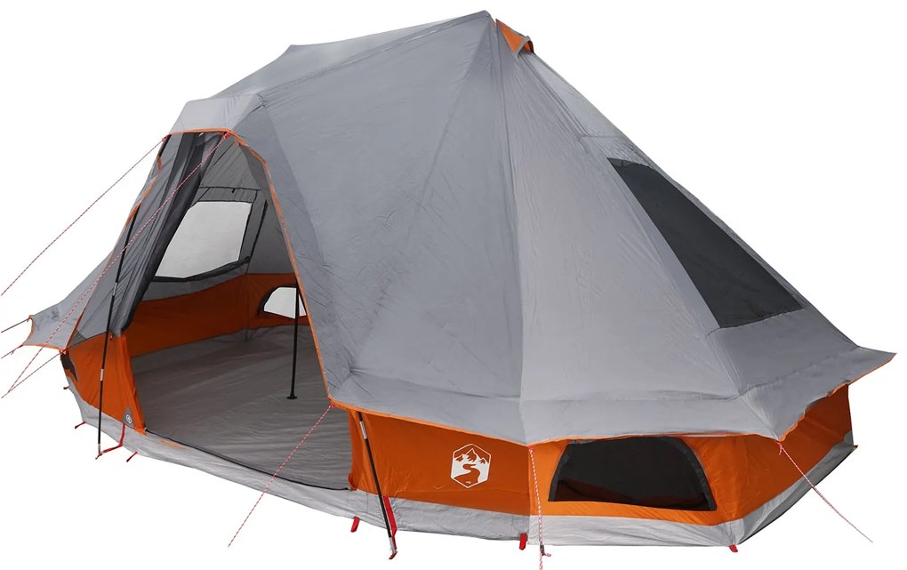 Tenda Familiar Tipi Cinza e Laranja para 6 Pessoas Impermeável