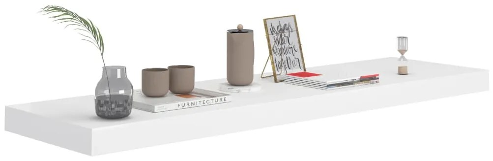 Prateleiras parede suspensas 2 pcs 90x23,5x3,8cm MDF branco