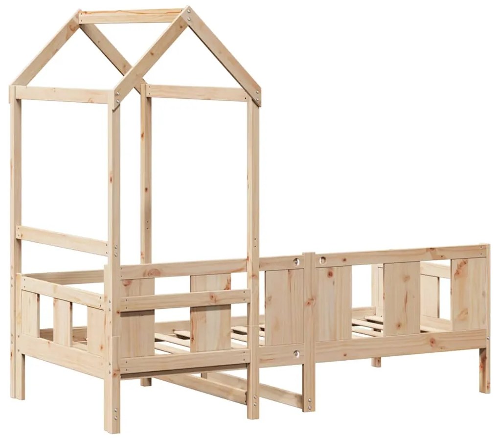 Sofá-cama com telhado 90x190 cm madeira de pinho maciça