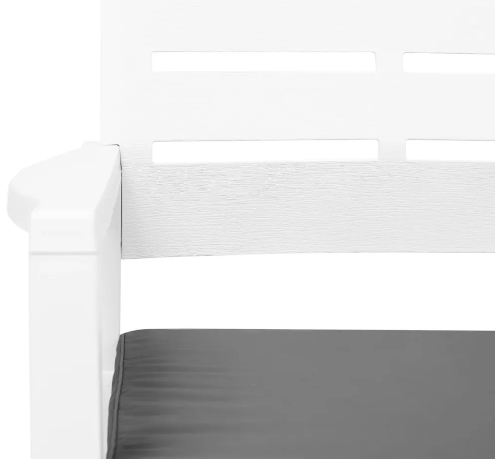 Conjunto lounge para jardim 3 pcs plástico branco