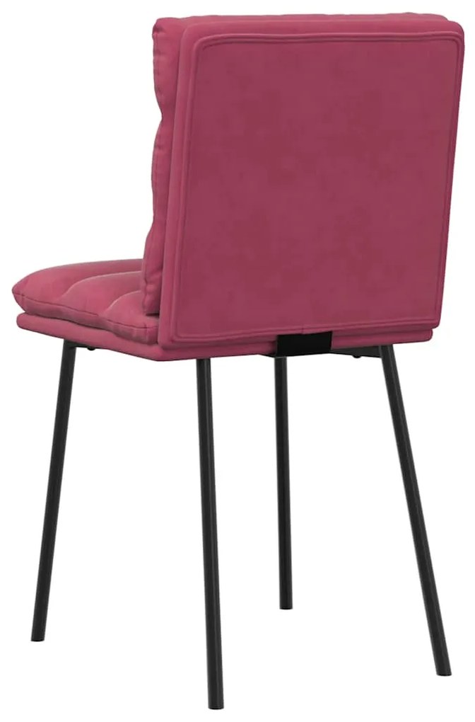 Cadeiras de jantar 2 pcs veludo vermelho tinto