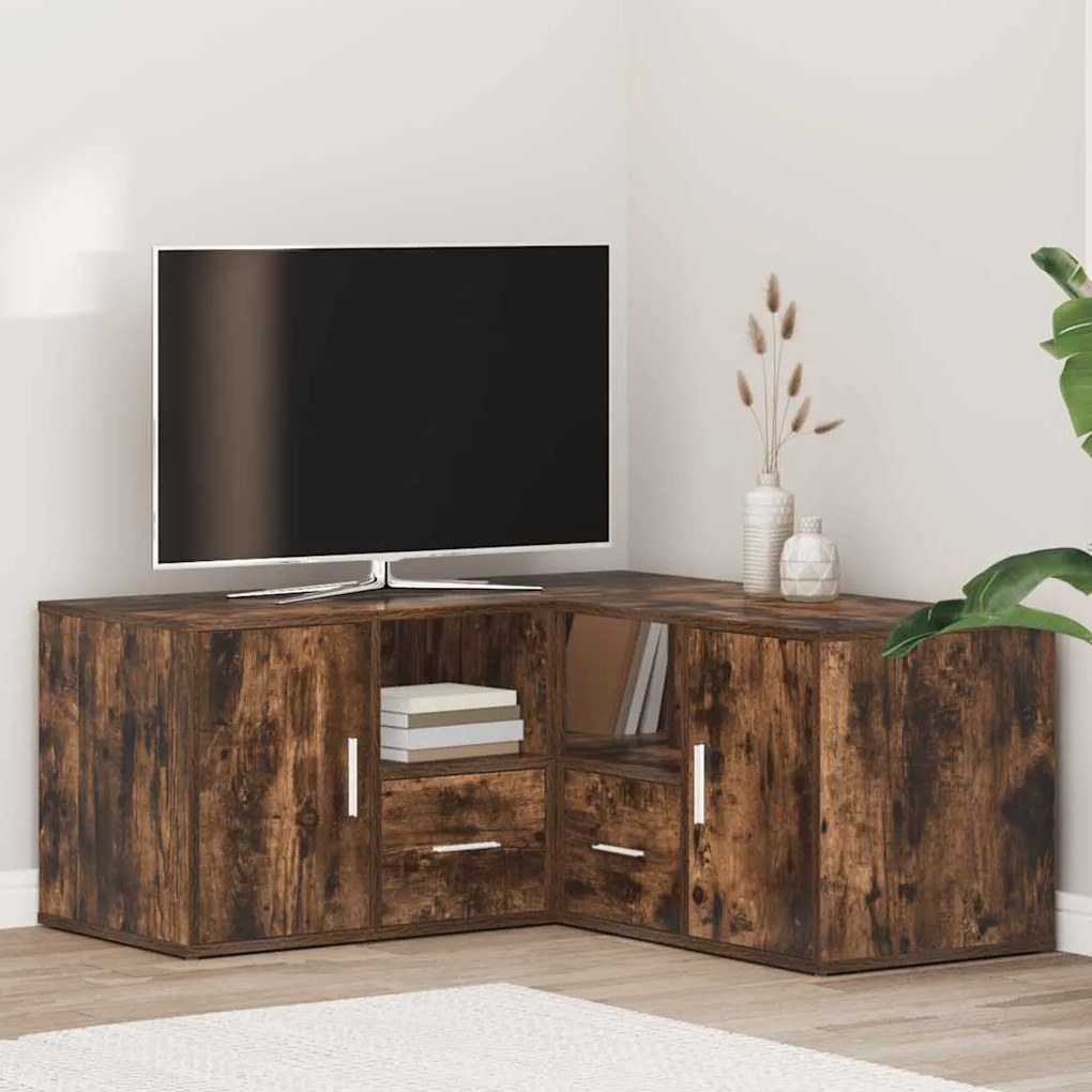 vidaXL Armário de canto 160x40x45 cm derivados madeira carvalho fumado
