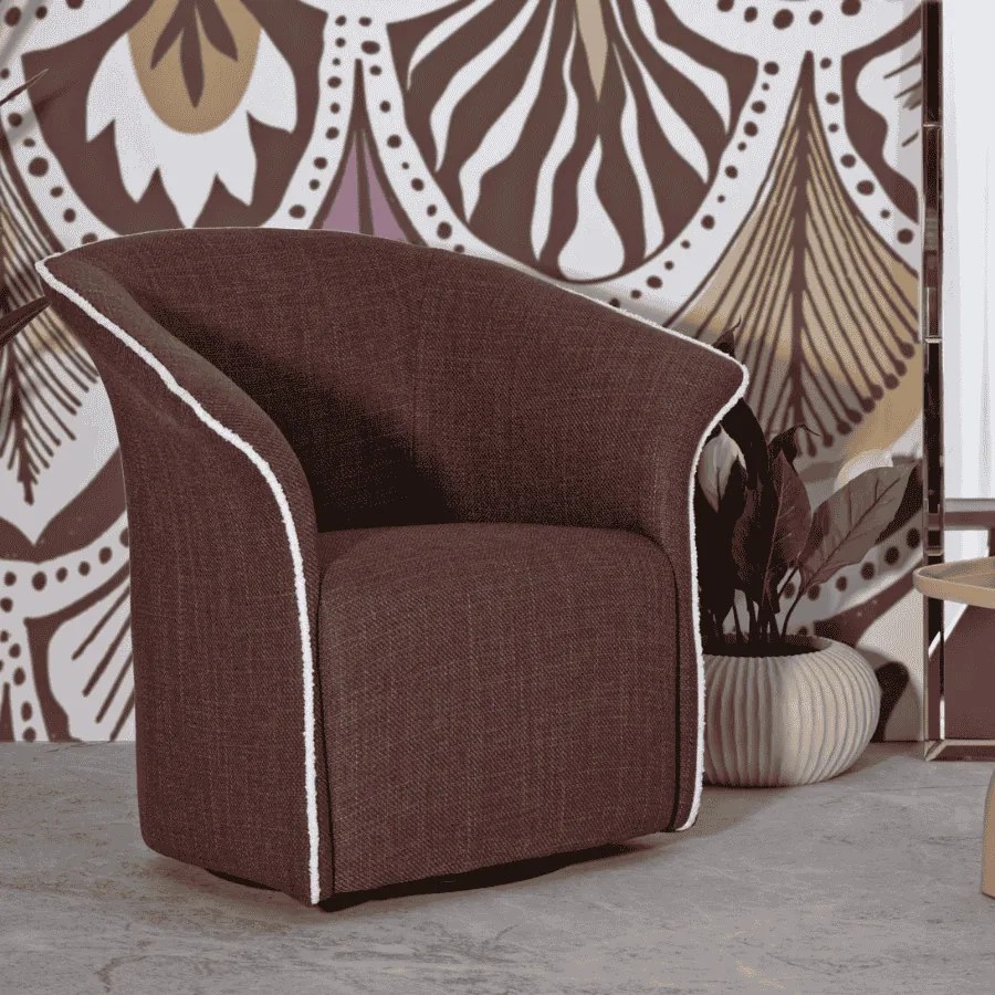 POLTRONA GIRATÓRIA 83,5x66x80 CM (ALTURA DO ASSENTO CM 42) BORDÔ