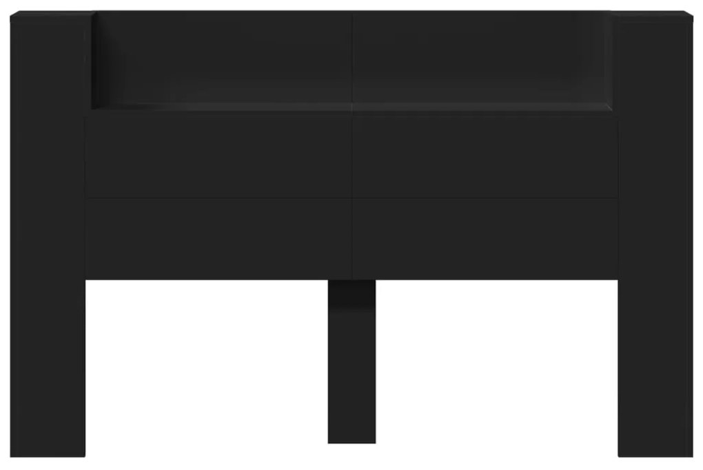 Armário de cabeceira com luzes LED 160x16,5x103,5 cm preto