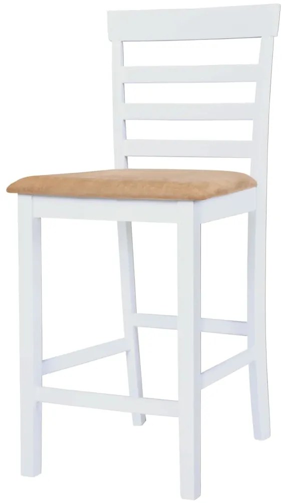 Mesa e cadeiras de bar 3 pcs madeira maciça castanho e branco