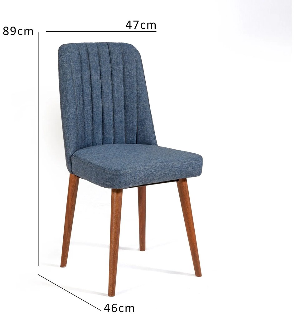 Cadeira Vina – Nogueira Azul Escuro – 47x89x46 cm