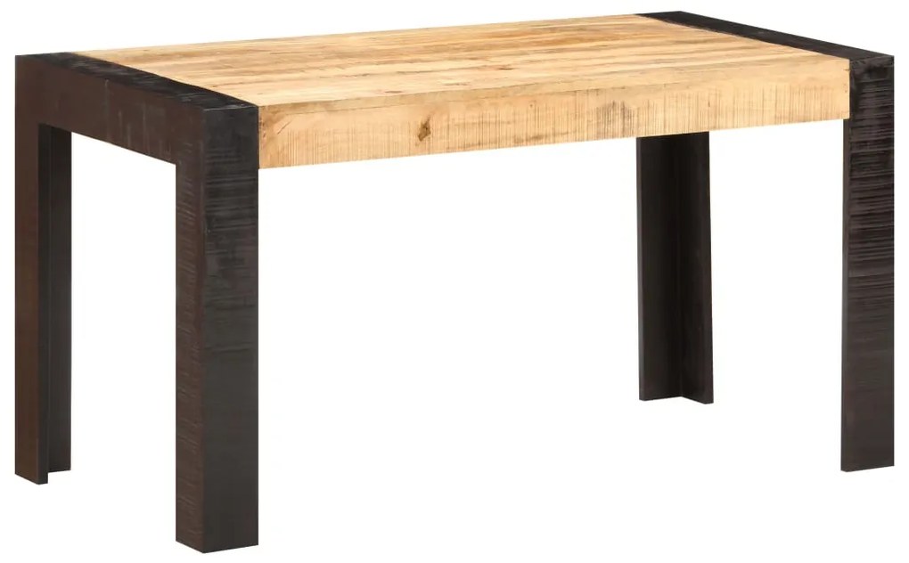Mesa de jantar 140x70x76 cm madeira de mangueira áspera maciça