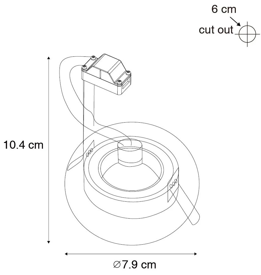 Foco embutido inteligente branco redondo IP44 incl. Wifi GU10 50mm - Xena