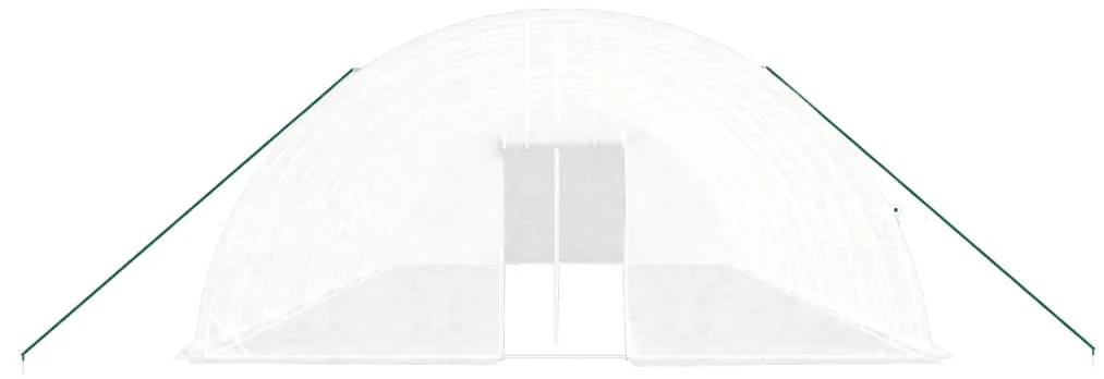 Estufa com estrutura de aço 72 m² 12x6x2,85 m branco