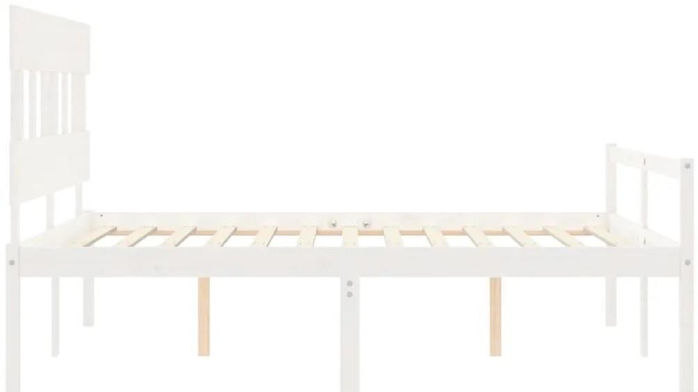 Cama para idosos king size com cabeceira madeira maciça branco