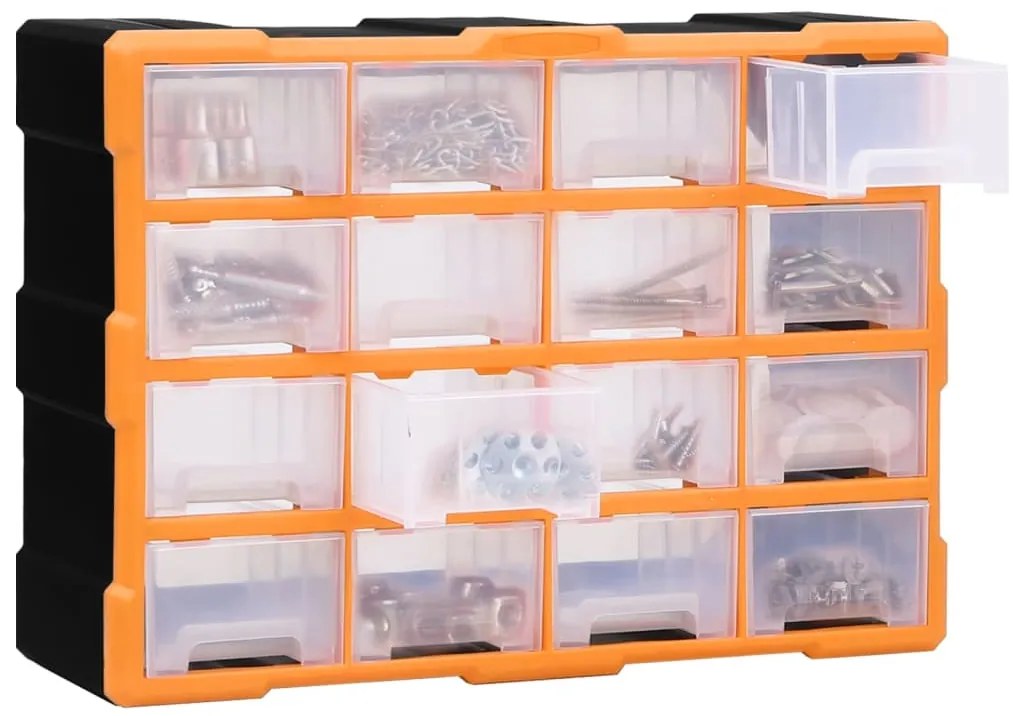 Caixa organizadora com 16 gavetas médias 52x16x37 cm