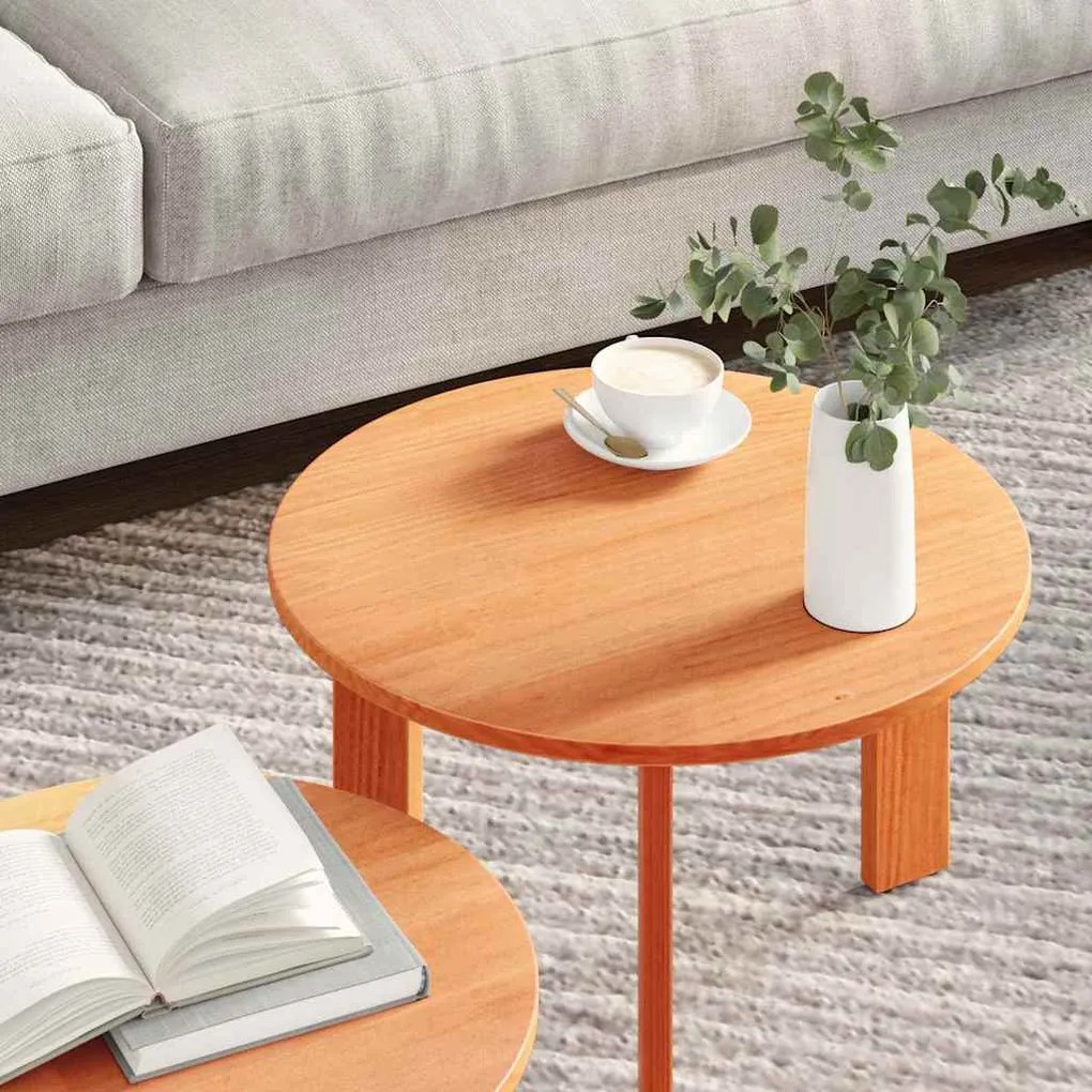 Conjunto de Mesas de Café 2 pcs Castanho-mel
