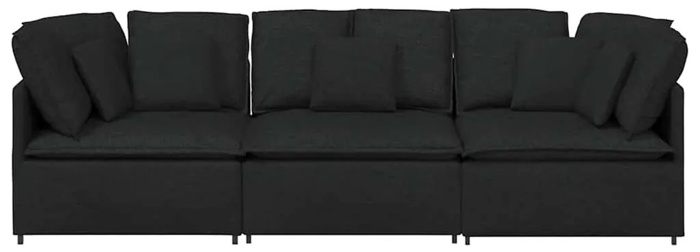 Sofá modular com almofadas tecido preto