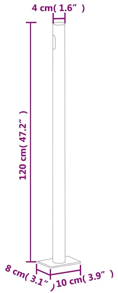 Toldo lateral retrátil para pátio 200x300 cm cinzento