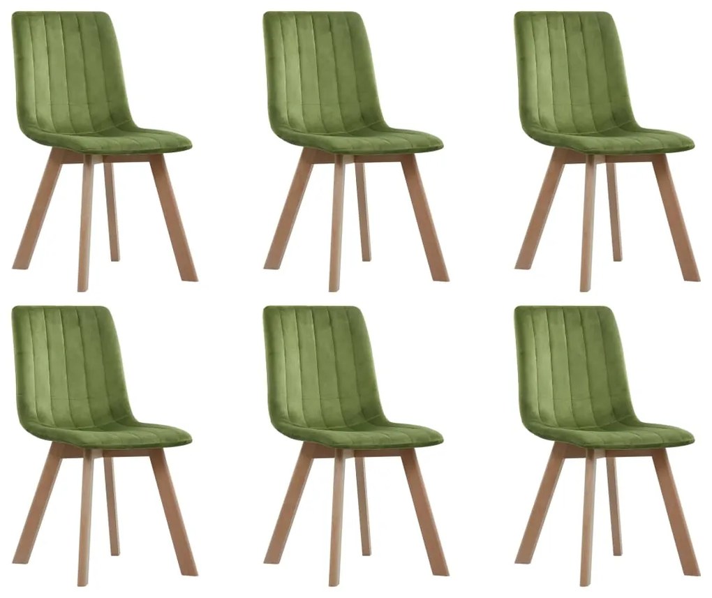 vidaXL Cadeiras de jantar 6 pcs veludo verde