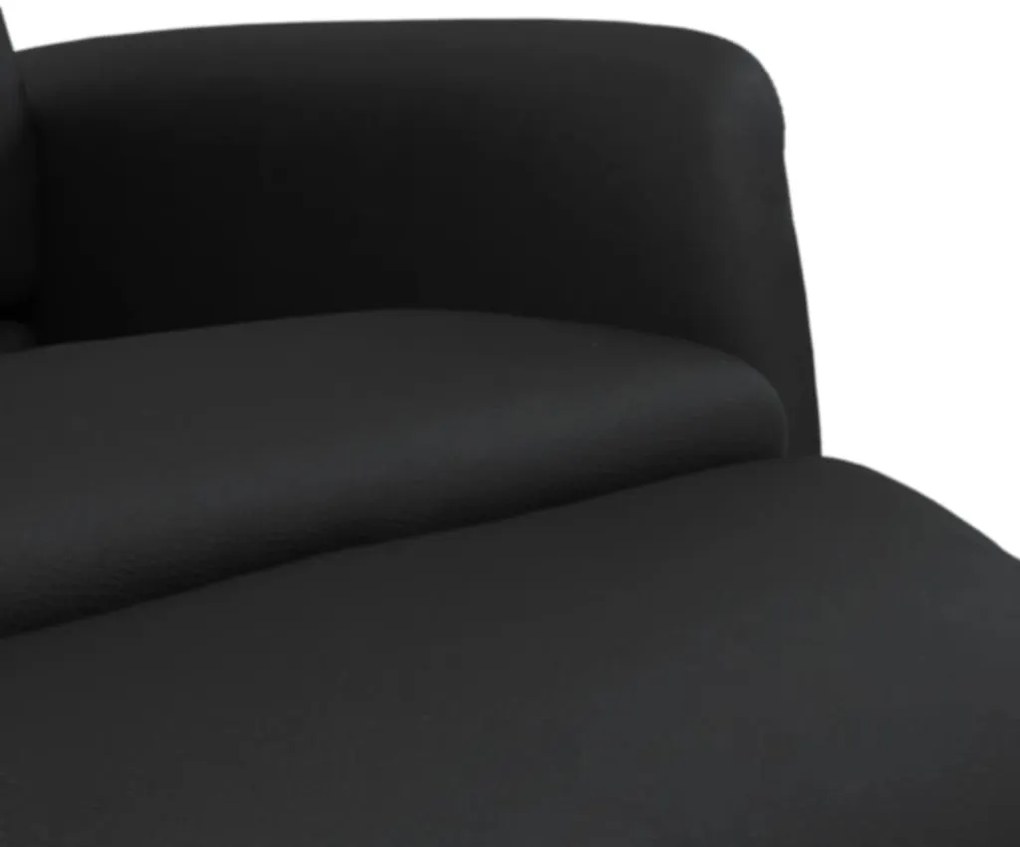 Cadeira reclinável com apoio de pés couro artificial preto