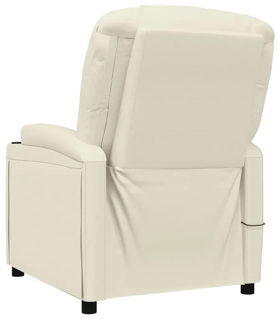 Cadeira de massagens couro artificial branco nata