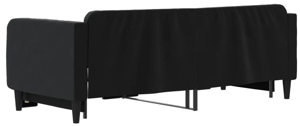 Sofá-cama com gavetão 80x200 cm veludo preto