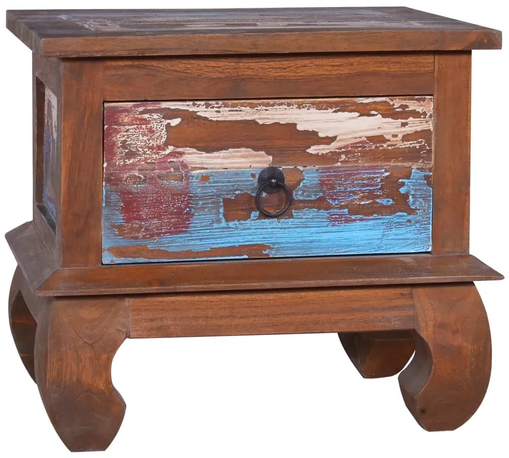 Mesa de cabeceira 45x35x40 cm madeira de teca recuperada