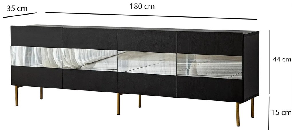 Móvel TV Leon – Dourado Fumado – 180x59x35 cm