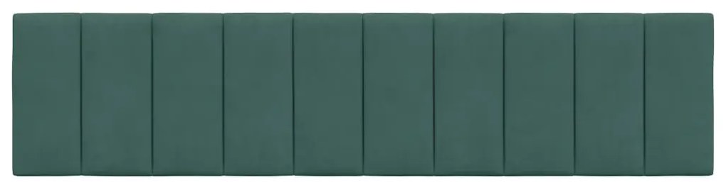 Almofadão de cabeceira 200 cm veludo verde-escuro