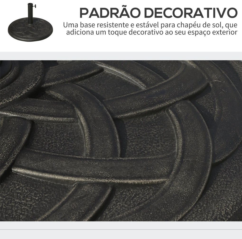 Base para Chapéu de Sol Suporte para Chapéu de Sol de Resina para Jard