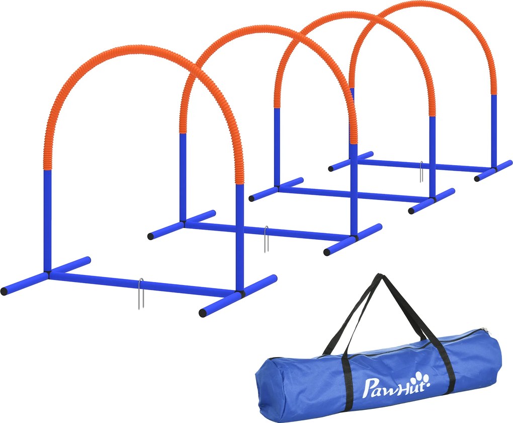 Conjunto de equipamento de agilidade para cães, conjunto de agilidade para cães, saco de transporte 88 x 64 x 95 cm, azul e laranja