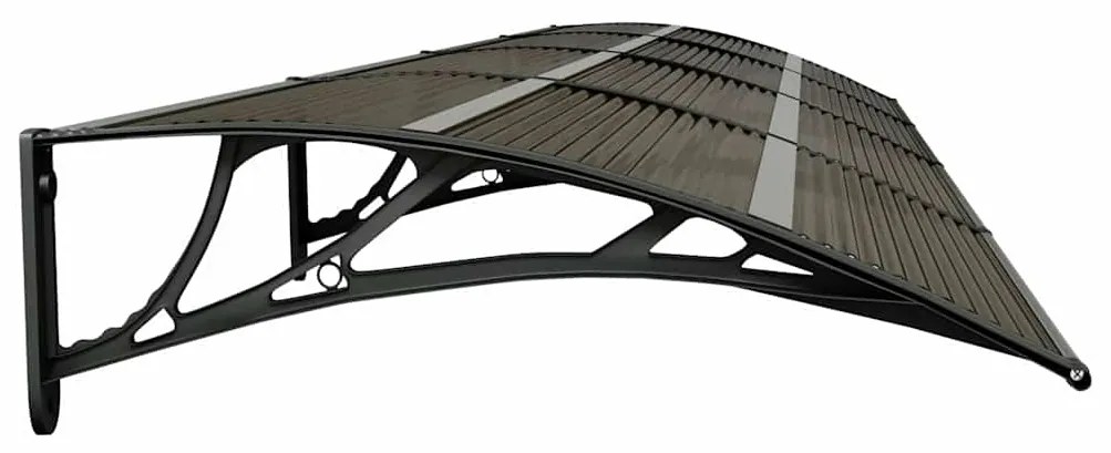 Toldo para porta 350x75 cm policarbonato preto