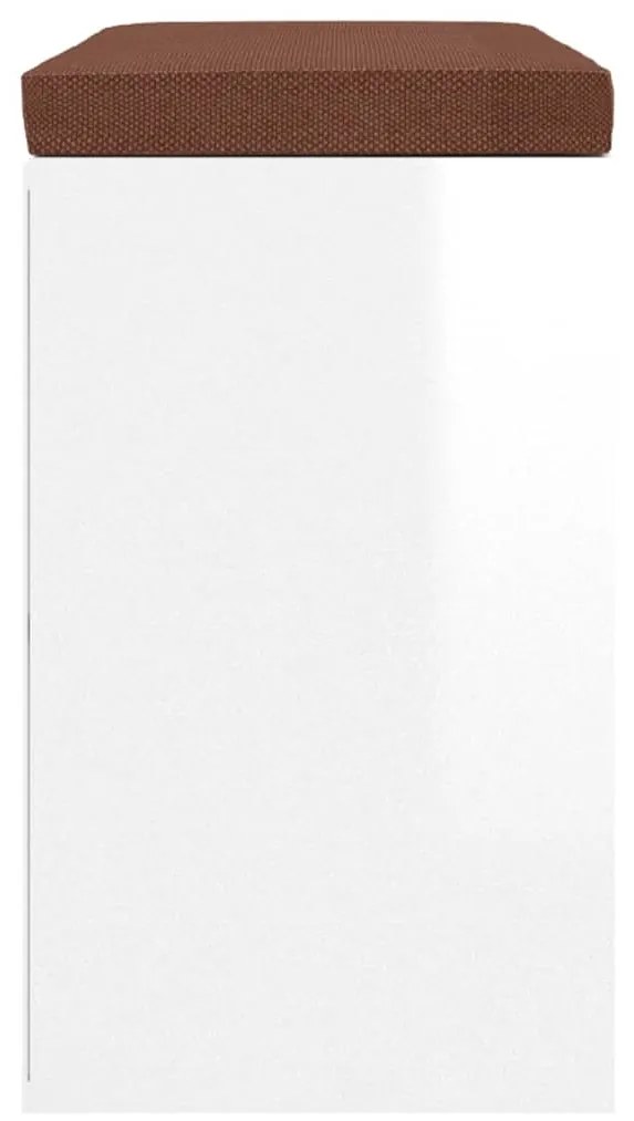 Banco sapateira 103x30x48 cm derivados madeira branco brilhante