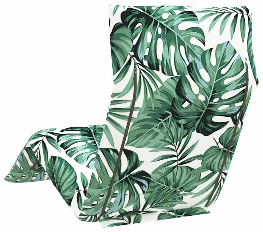 Espreguiçadeira dobrável 175x54x8,5 cm Padrão de folhas
