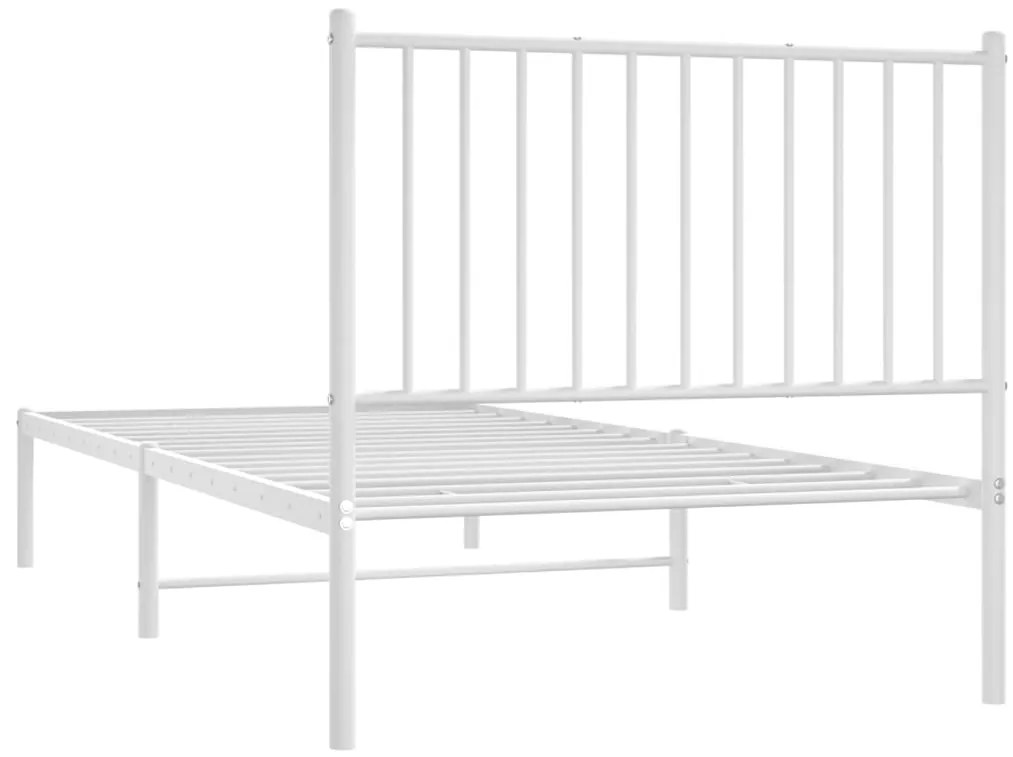 Estrutura de cama com cabeceira 90x200 cm metal branco