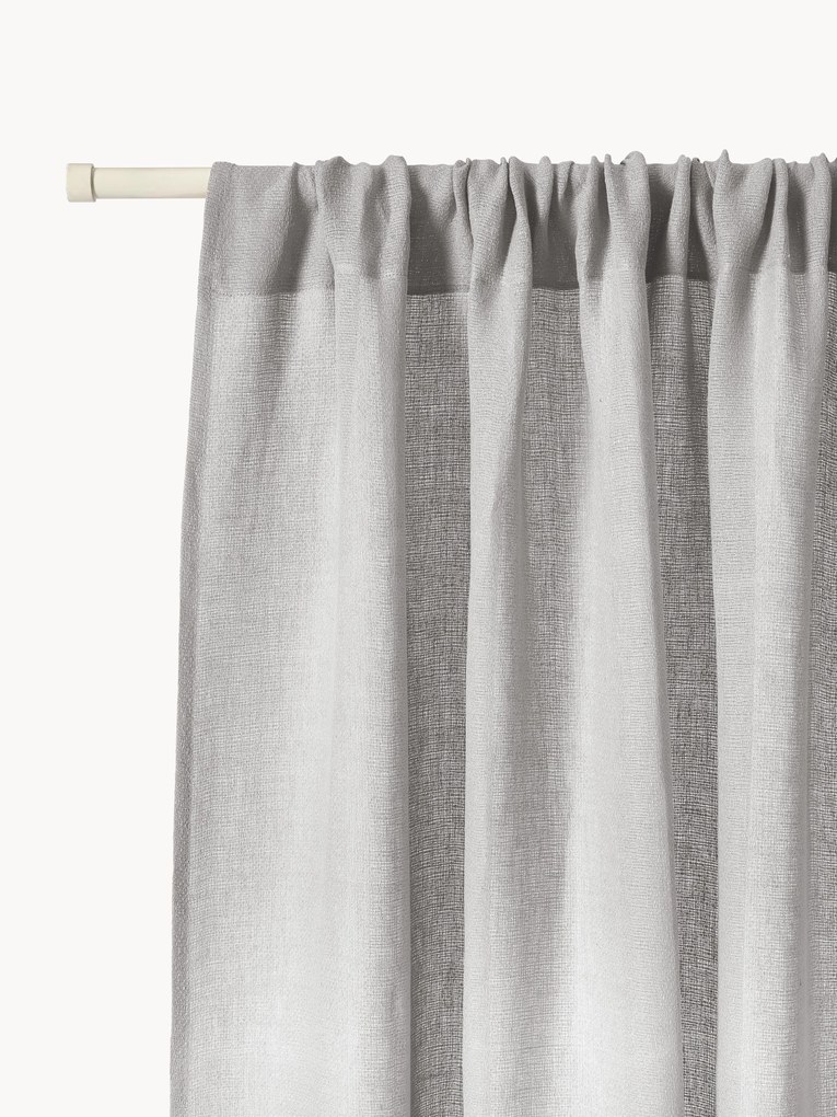 Cortinas semitransparentes com bainha de túnel Harmony, conjunto de 2