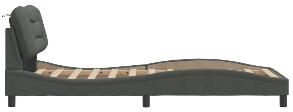 Estrutura de cama com LED sem colchão 90x190 cm tecido