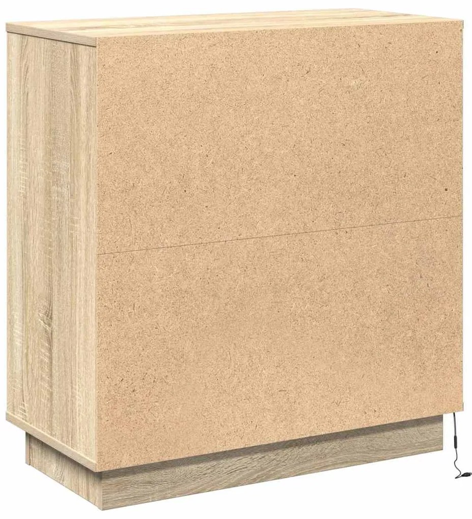 Sideboard com LED Carvalho Sonoma 71x34,5x75 cm em Madeira Ingienirada