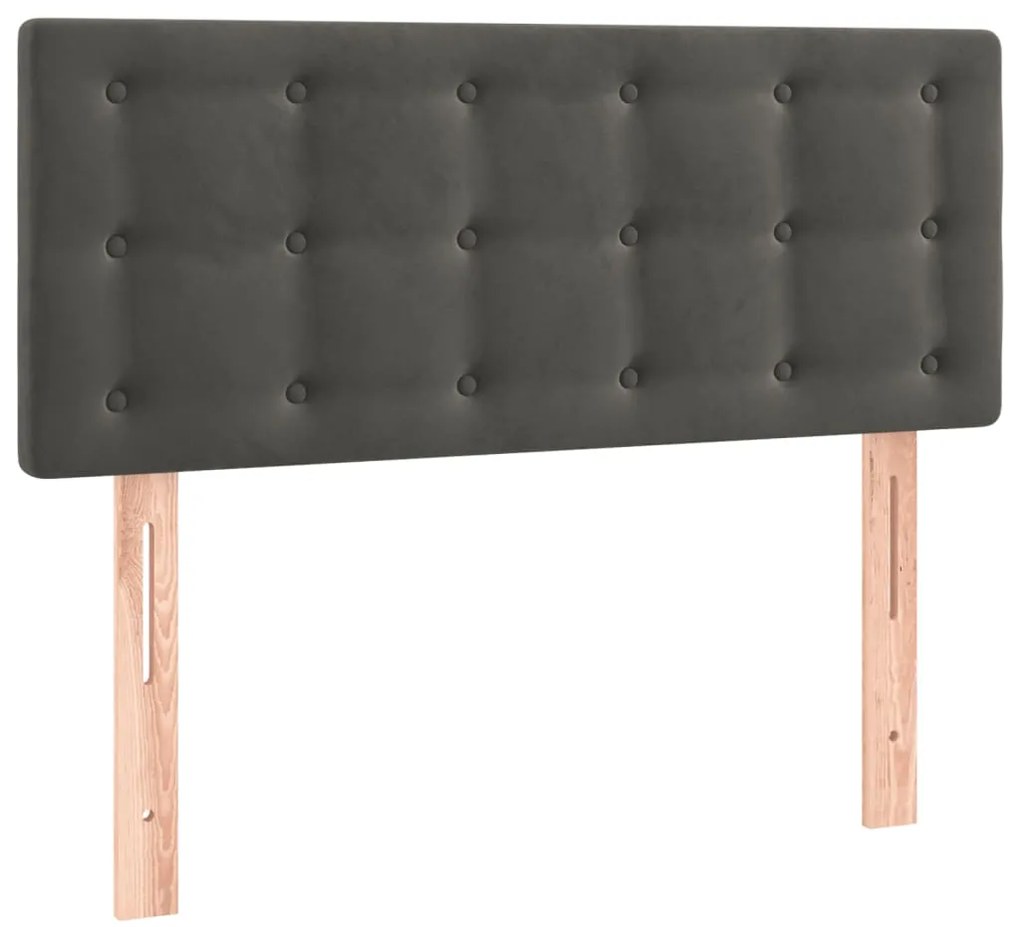 Cabeceira de cama c/luzes LED veludo 100x5x78/88cm cinza-escuro