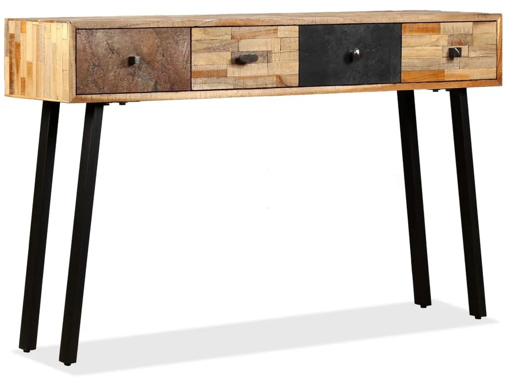 Mesa consola teca reciclada maciça 120x30x76 cm