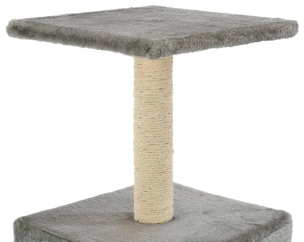 Árvore para gatos c/ postes arranhadores sisal 55 cm cinzento