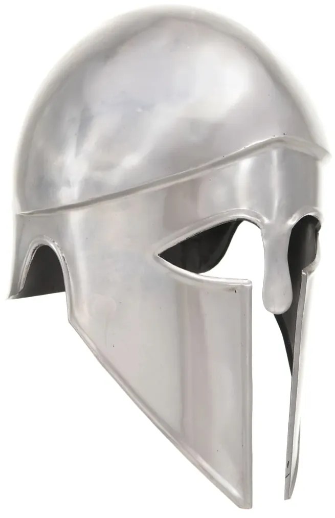 Capacete de soldado grego réplica LARP aço prateado