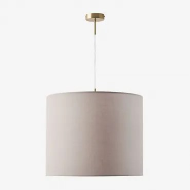 Lâmpada De Teto Suspensa Em Tecido Arlina Dourado - Transparente & Cinzento Taupe Claro Ø40 Cm - ↑30 Cm Arlina - Sklum