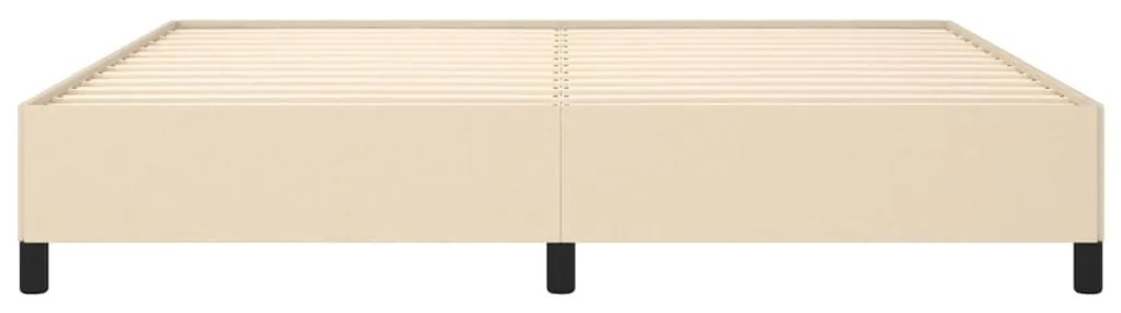 Estrutura de cama sem colchão 200x200 cm tecido cor creme