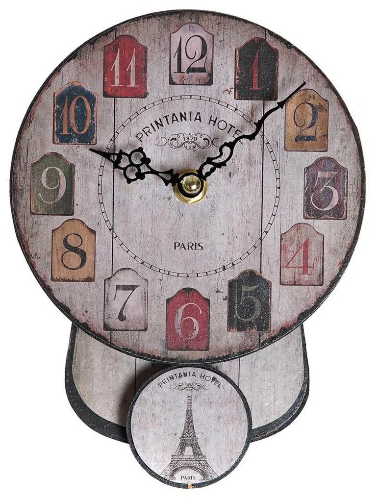 Relógio de Parede DKD Home Decor Pêndulo Ferro Madeira MDF (14 x 5 x 19 cm)