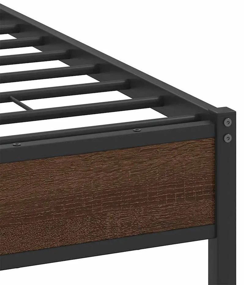 Estrutura cama s/ colchão derivados madeira carvalho castanho